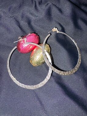 Silpada Hammered Hoop Earrings in Silver